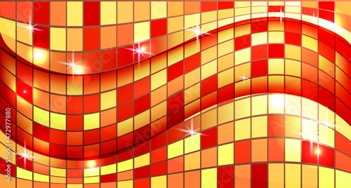 abstract background with squares and sparkles. Mosaic styling