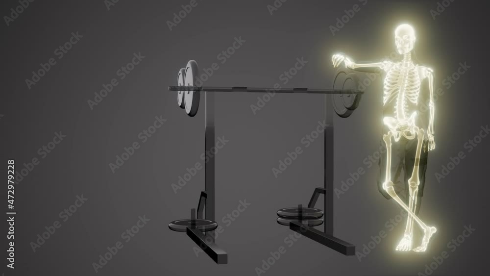 man in gym room with visible bones man in gym room with visible bones