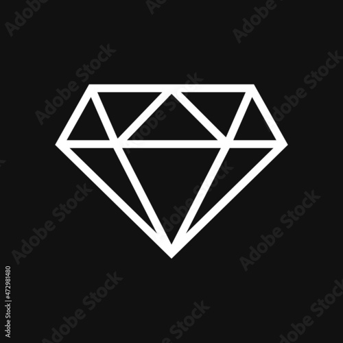 Diamond outline icon on grey background