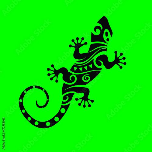 tribal gecko tattoo graphic  isolated vector eps 10