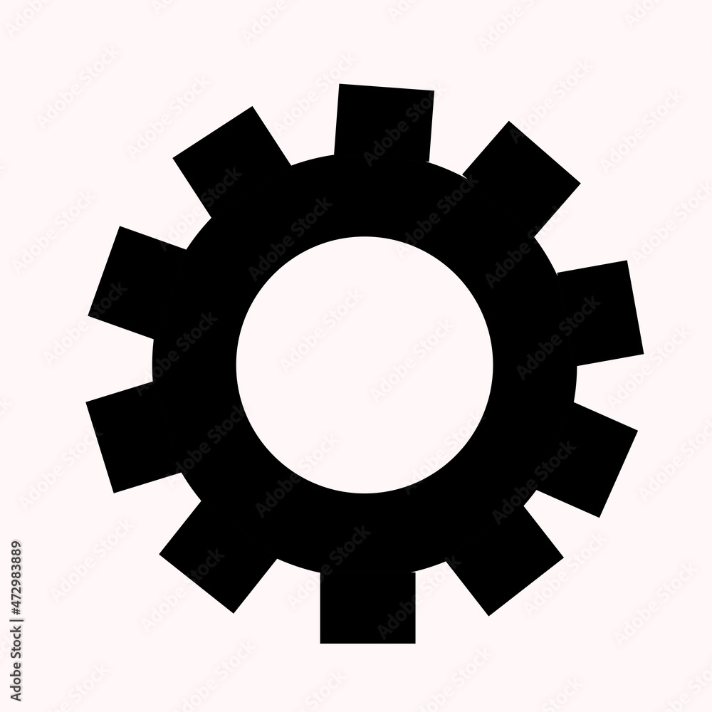 Gear wheel on the checked paper background.