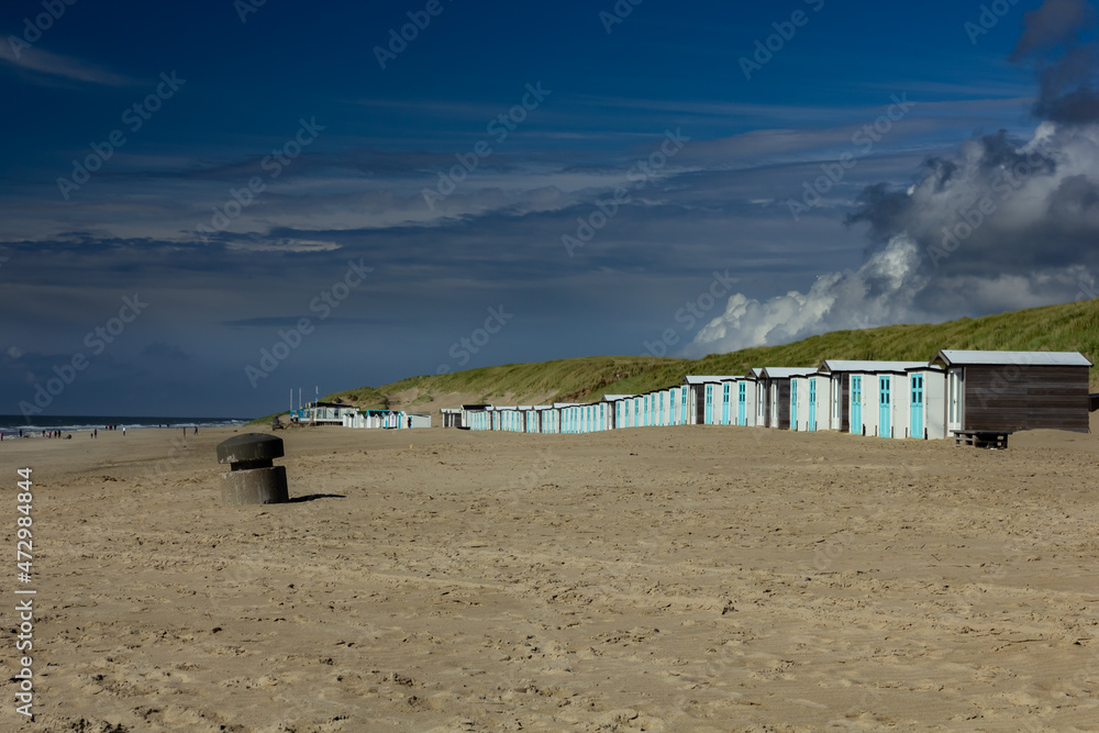 Beach with intense blue sky in Texel, Netherlands Beach with intense blue sky in Texel, Netherlands
