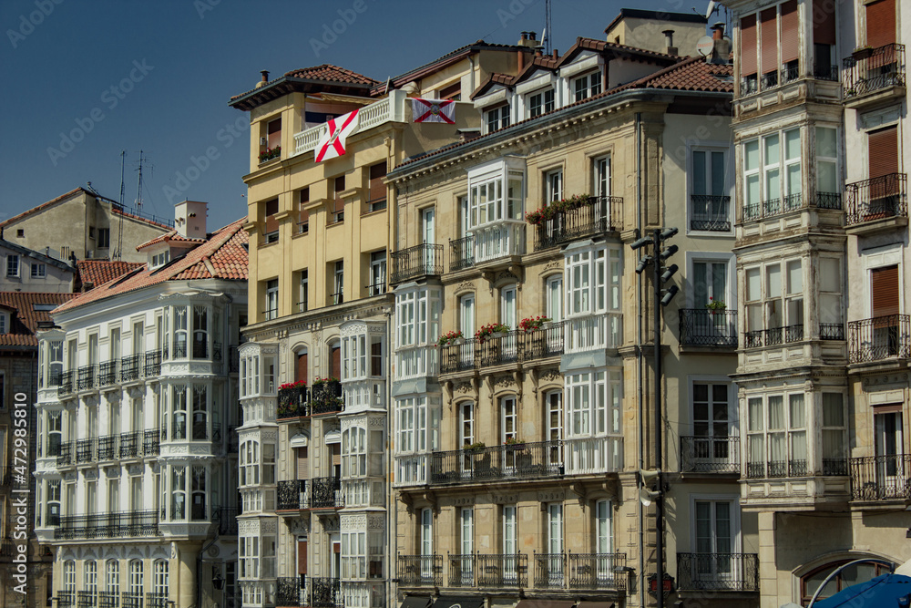 Buildings and streets in the city of Vitoria, Spain