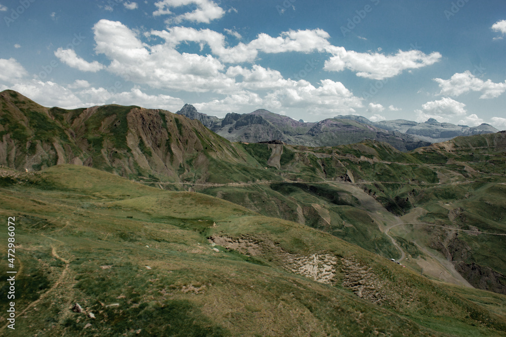 Mountain area with green during summer day in Pyrenees, North of Spain and France Mountain area with green during summer day in Pyrenees, North of Spain and France