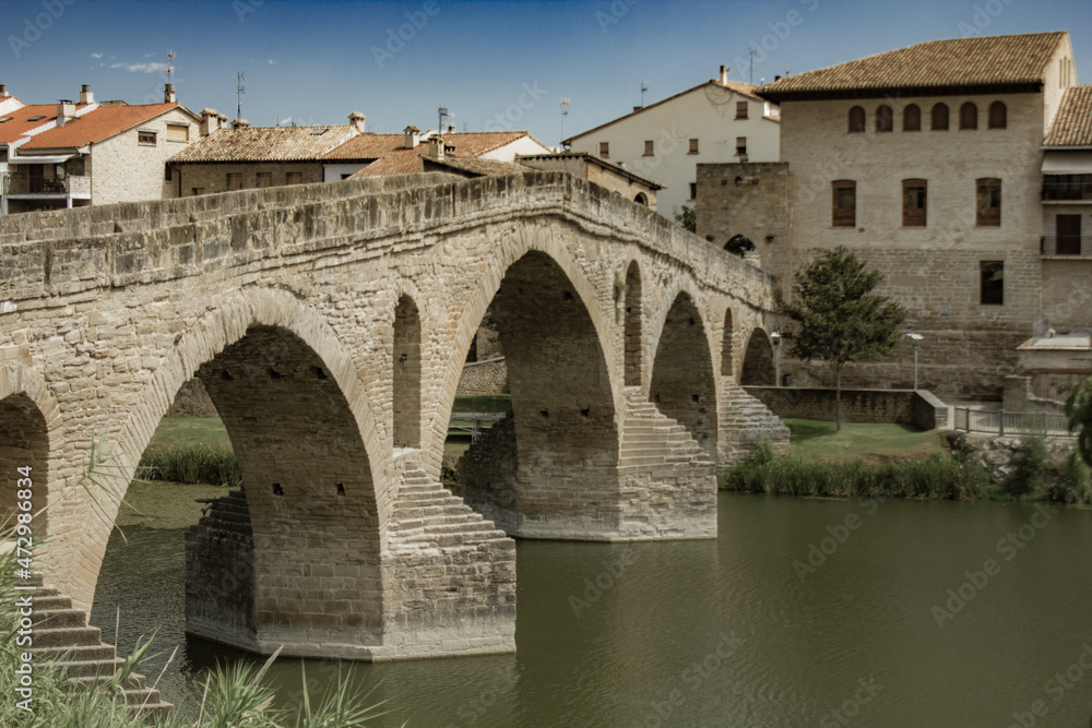 Streets of medieval old town Puente la Reina, Navarra, Spain