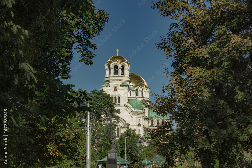 Summer day with clear skies in city center of Sofia, Bulgaria Summer day with clear skies in city center of Sofia, Bulgaria