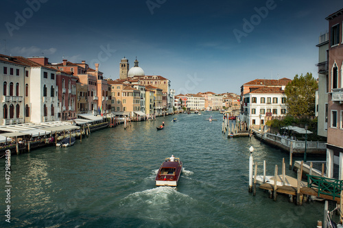 Beautiful view of old colorful buildings in Venice, Italy in summer © Erol