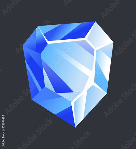 Jewelry gemstone. Precious stone or gem. Vector crystal icon. Isolated exquisite jewelry stone