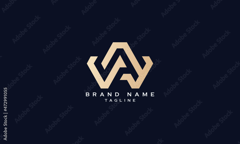 WA, AW, AV, VA, Abstract initial monogram letter alphabet logo design WA, AW, AV, VA, Abstract initial monogram letter alphabet logo design
