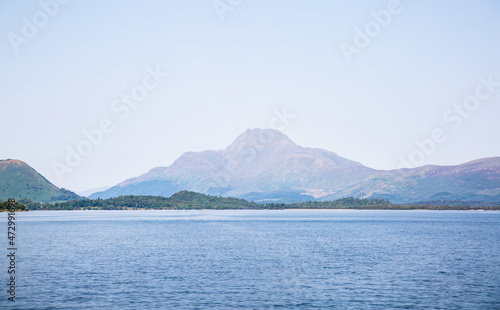 Loch Lomond lake one of the beautiful lakes of Scotland Highlands. Mountains and beautiful Scottish nature