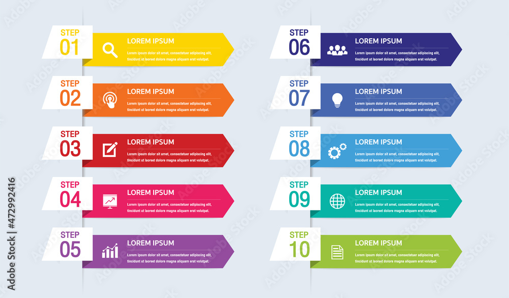 ten timeline infographic template.Presentation business infographic template with 10 options ten timeline infographic template.Presentation business infographic template with 10 options