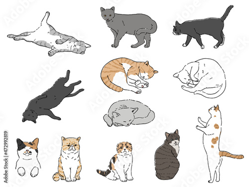 猫イラストセット
