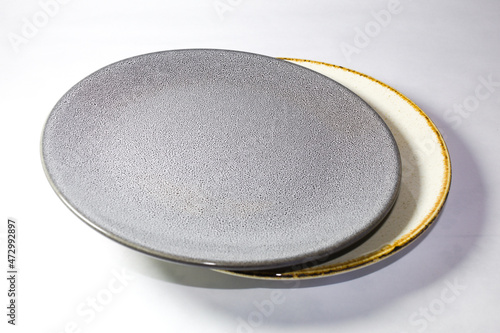 Ceramic plate with white background