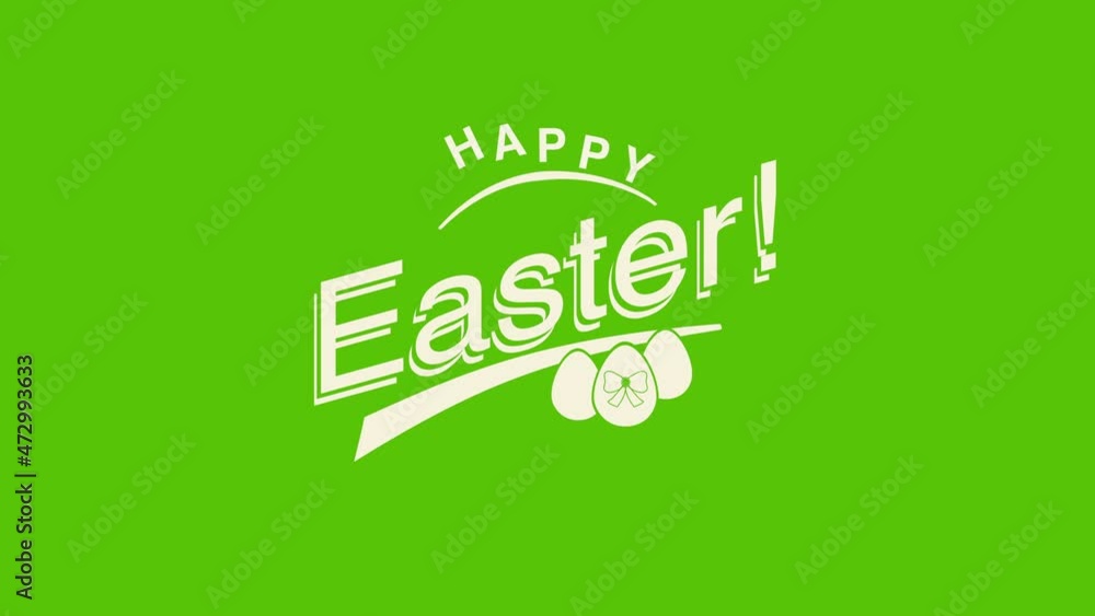 Happy Easter with eggs on green color, motion holidays and spring style background Happy Easter with eggs on green color, motion holidays and spring style background