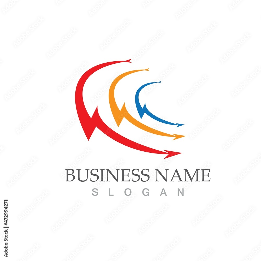 Obraz premium flash thunderbolt logo template