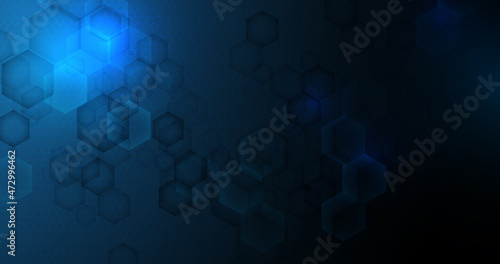 Abstract dark blue geometric background. Futuristic technology digital hi tech concept background