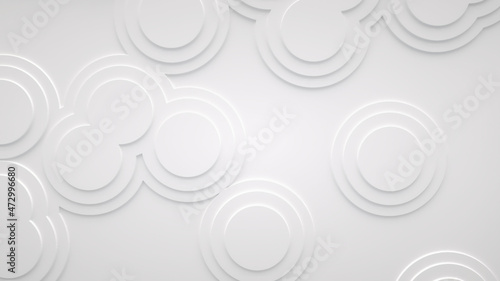 Smooth layered circles on the surface. Bright, milky background.