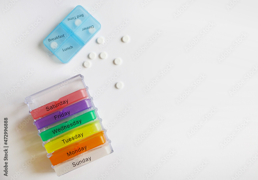 pills for every day, according to the schedule in a case pills for every day, according to the schedule in a case