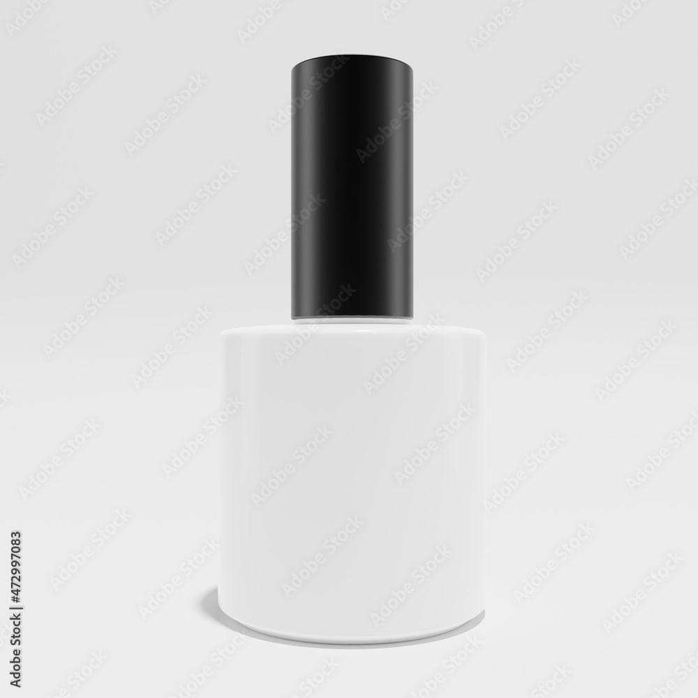 nail polish bottle finger mockup with black cap a front view 3d render nail polish bottle finger mockup with black cap a front view 3d render