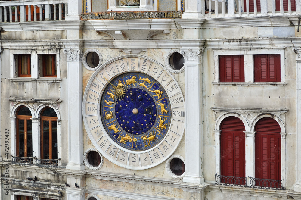 Astronomical clock on St. Marco square, Venice, Italy