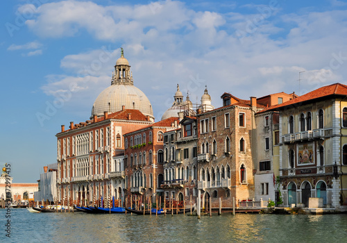 Dome of Santa Maria della Salute cathedral and Grand canal in Venice, Italy © Mistervlad