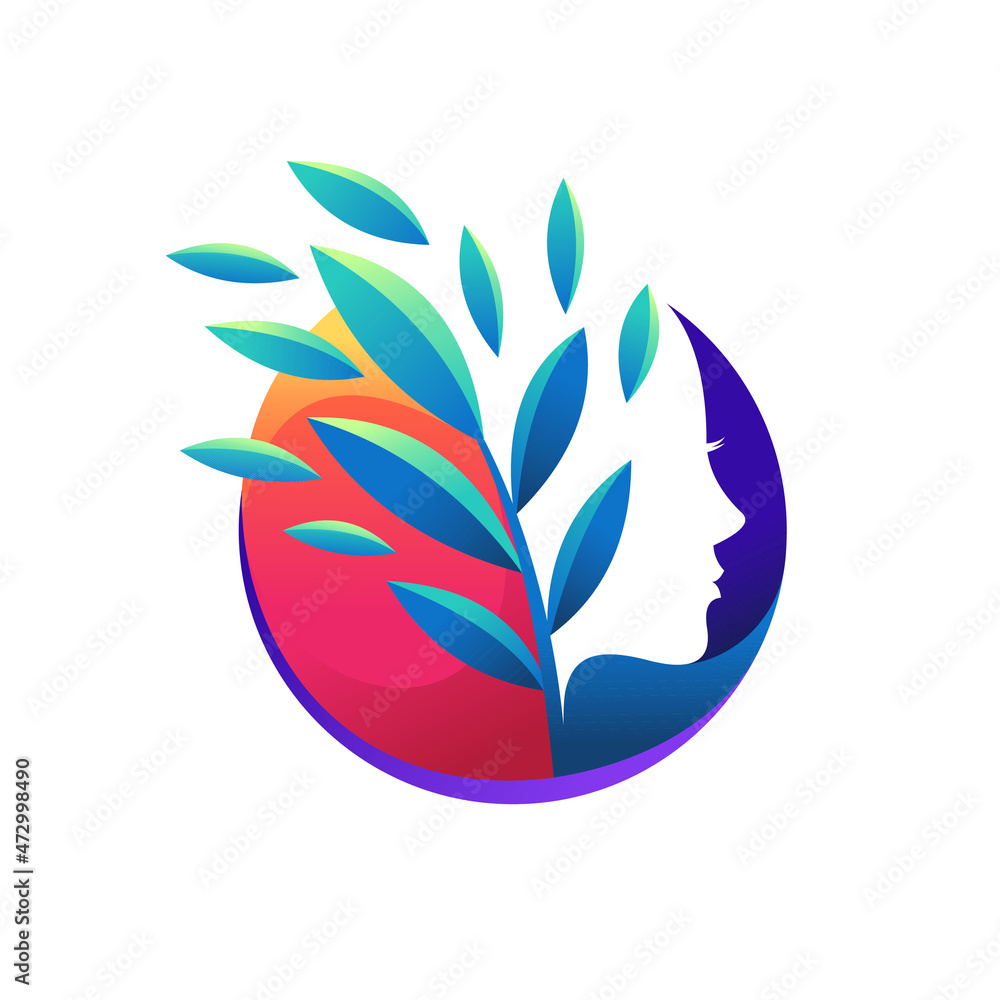 beauty logo with tree concept