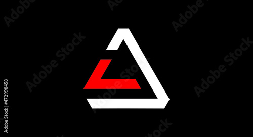 Abstract monogram letter l logo design vector templates in triangle shape, L logo