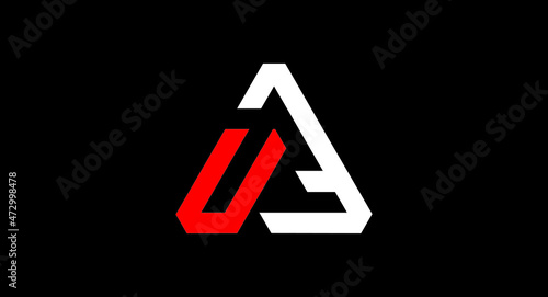 Free Download AU or UA, abstract initial monogram letter alphabet logo design vector templates in triangle shape  - GFXLoad
