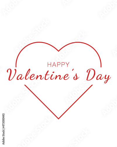Happy Valentine's Day greeting card.  Vector illustration.