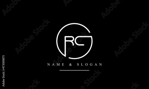 RC, CR, R, C abstract letters logo monogram