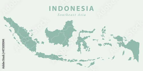 country map indonesia southeast asia flat wide background vector illustration