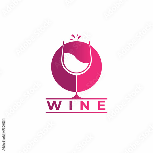 Wine logo design template. Icon vector illustration