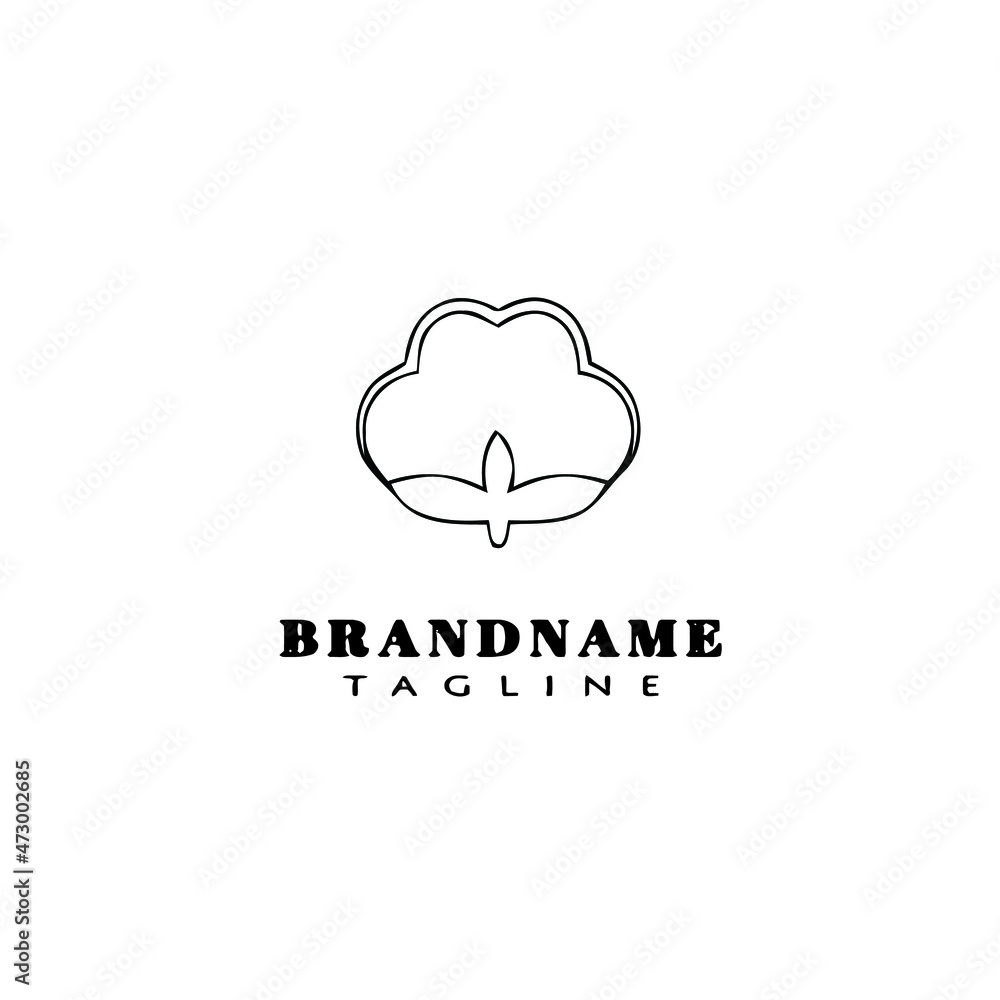 cotton flowers logo cartoon icon design template black isolated vector illustration cotton flowers logo cartoon icon design template black isolated vector illustration