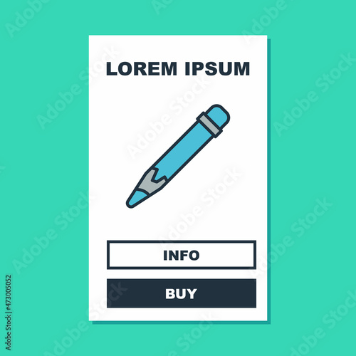 Filled outline Pencil with eraser icon isolated on turquoise background. Drawing and educational tools. School office symbol. Vector