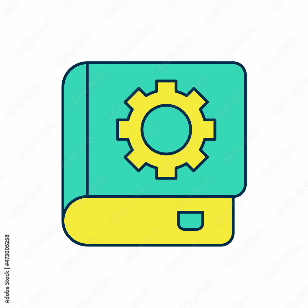 Filled outline User manual icon isolated on white background. User guide book. Instruction sign. Read before use. Vector Filled outline User manual icon isolated on white background. User guide book. Instruction sign. Read before use. Vector