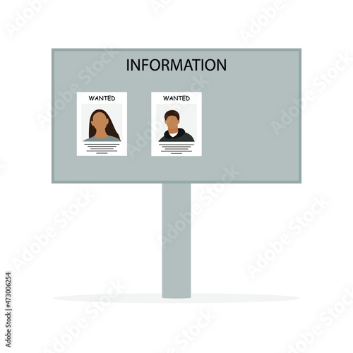 Wanted people on the information stand