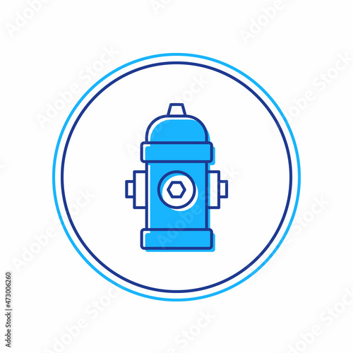 Filled outline Fire hydrant icon isolated on white background. Vector