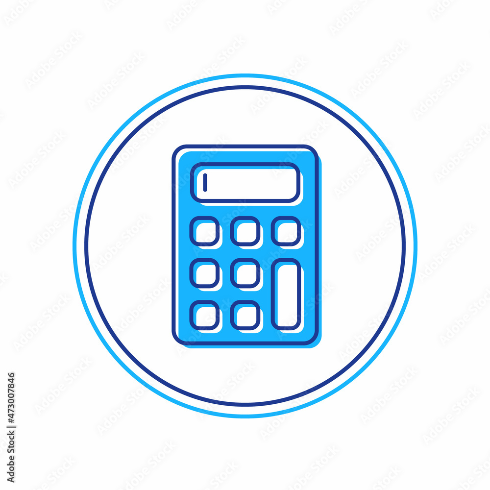 Filled outline Calculator icon isolated on white background. Accounting symbol. Business calculations mathematics education and finance. Vector Filled outline Calculator icon isolated on white background. Accounting symbol. Business calculations mathematics education and finance. Vector