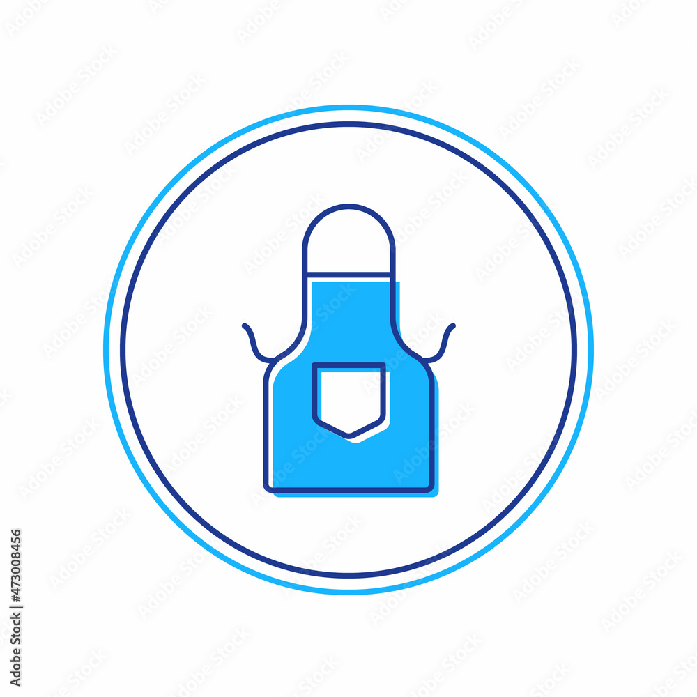 Filled outline Kitchen apron icon isolated on white background. Chef uniform for cooking. Vector Filled outline Kitchen apron icon isolated on white background. Chef uniform for cooking. Vector