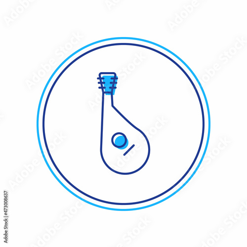 Filled outline Ukrainian traditional musical instrument bandura icon isolated on white background. Vector