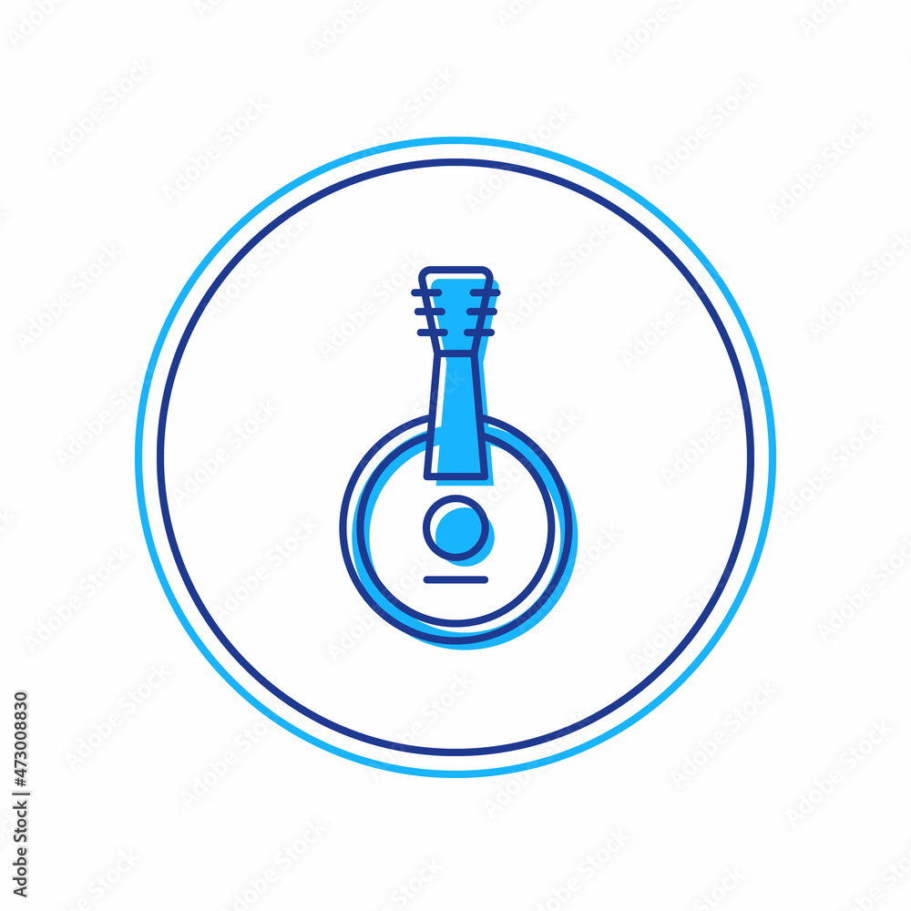 Filled outline Banjo icon isolated on white background. Musical instrument. Vector Filled outline Banjo icon isolated on white background. Musical instrument. Vector