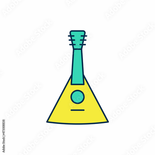 Filled outline Musical instrument balalaika icon isolated on white background. Vector