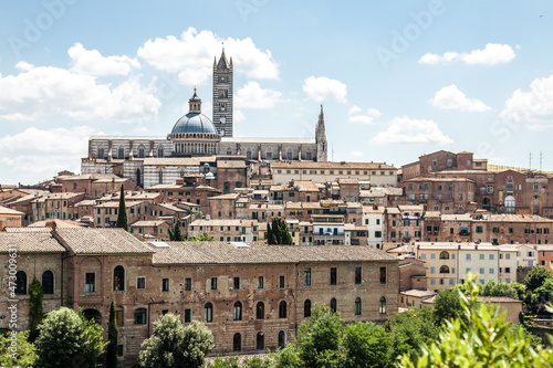 Panoramic view of the spectacular city of Siena in Tuscany, Italy