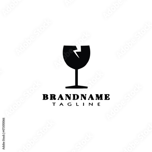 broken glasses cartoon logo icon design template vector