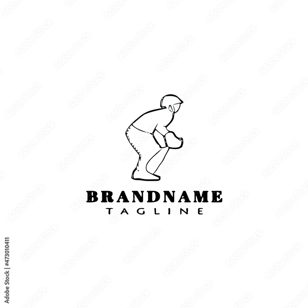 cricket player logo cartoon design template icon black isolated vector illustration cricket player logo cartoon design template icon black isolated vector illustration