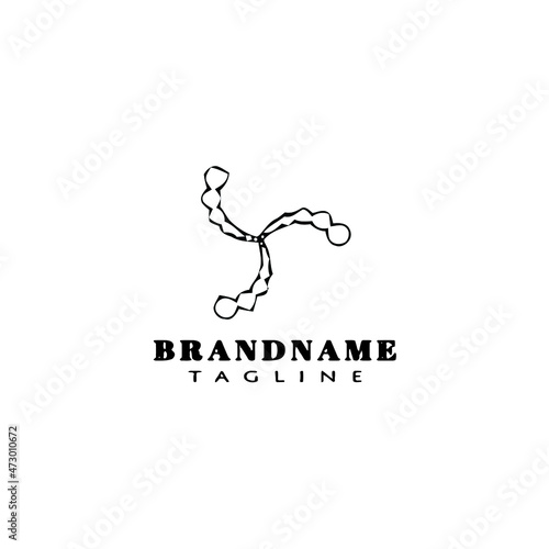 crop circle logo cartoon design template icon black isolated illustration