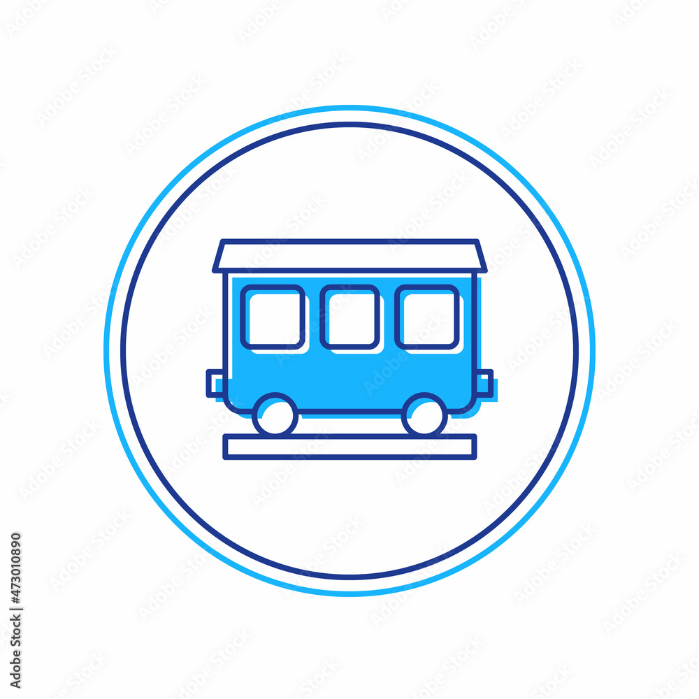 Filled outline Passenger train cars icon isolated on white background. Railway carriage. Vector Filled outline Passenger train cars icon isolated on white background. Railway carriage. Vector