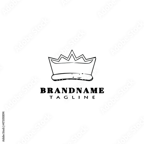 crown logo cartoon design template icon black concept vector illustration