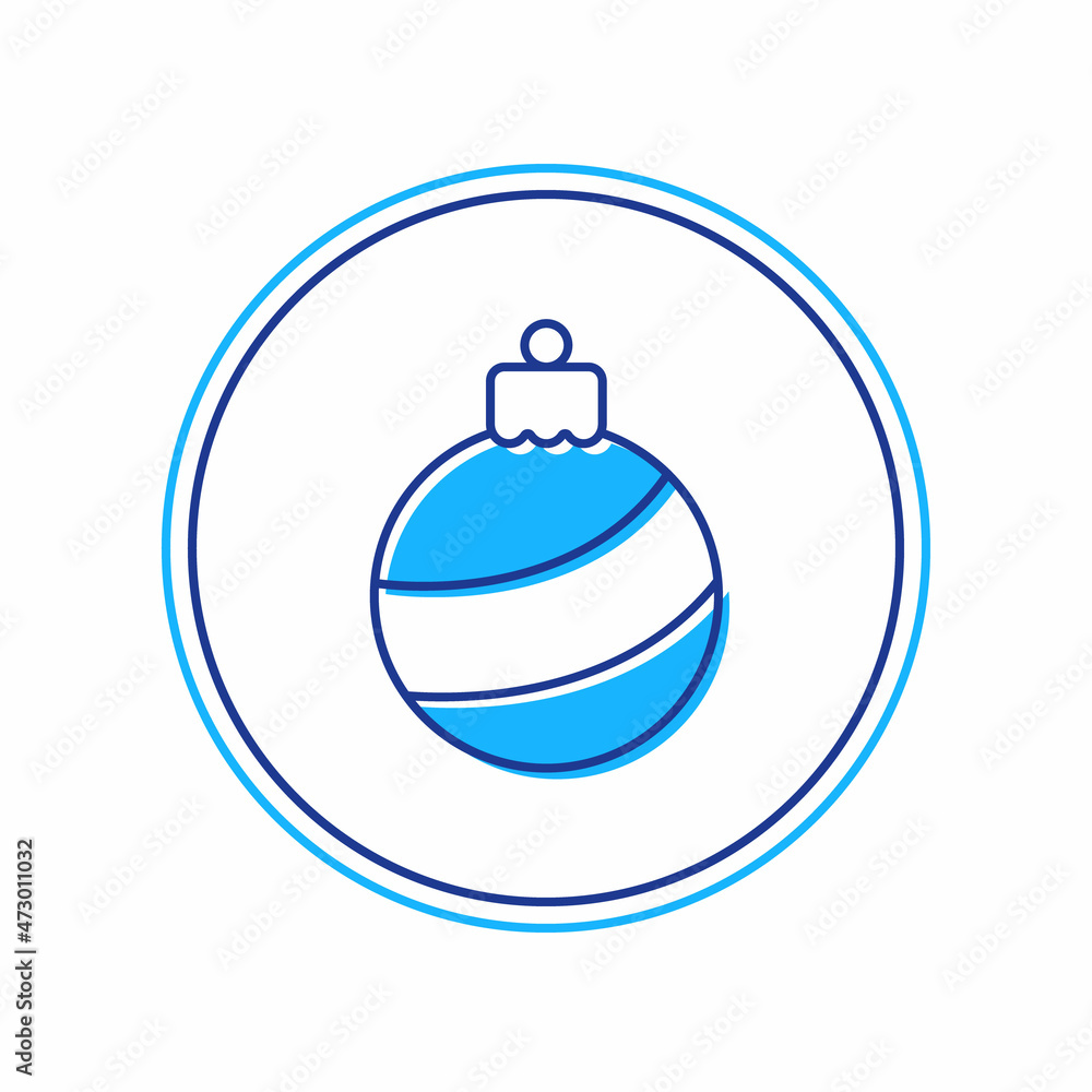 Filled outline Christmas ball icon isolated on white background. Merry Christmas and Happy New Year. Vector Filled outline Christmas ball icon isolated on white background. Merry Christmas and Happy New Year. Vector