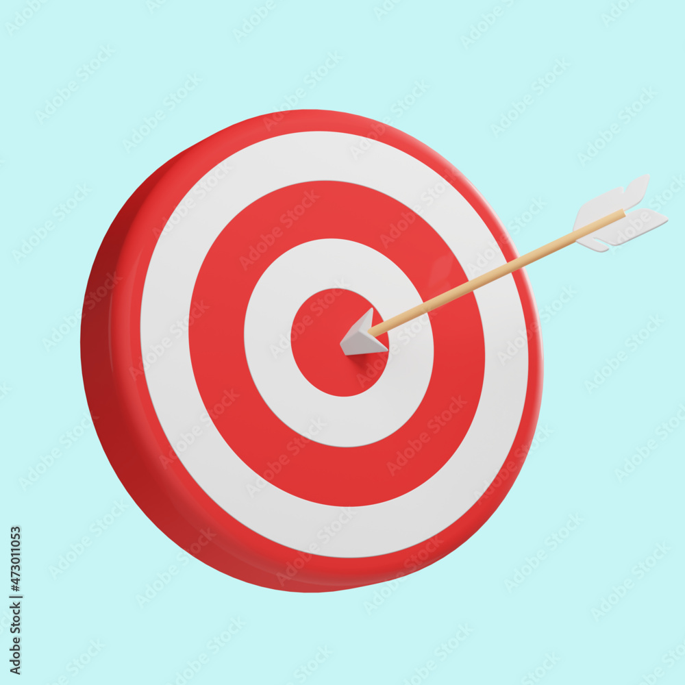 bullseye arrow target 3d illustration